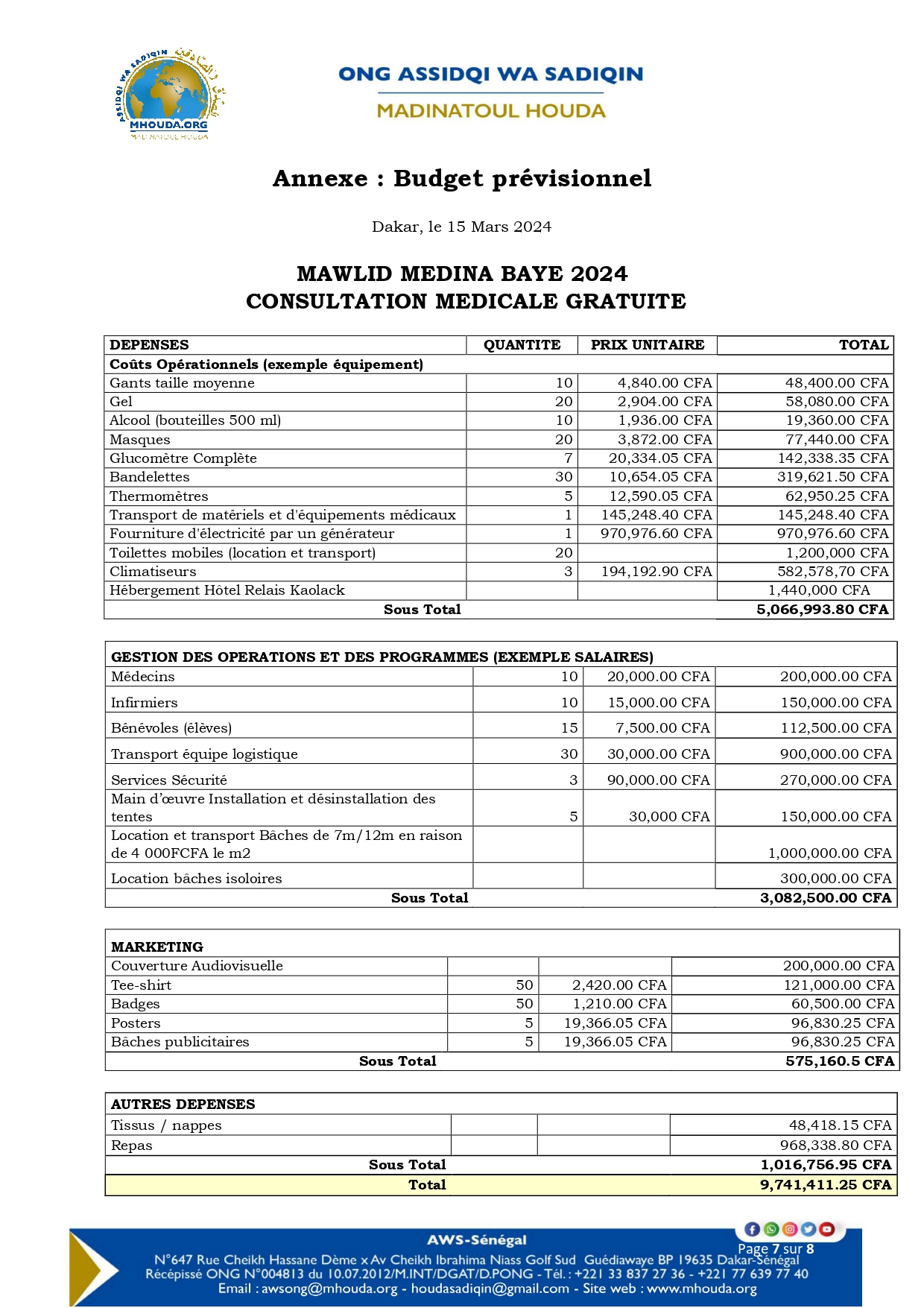 page 7 - ONG-AWS_Assistance médicosociale gratuite au Mawlid International de Médina Baye